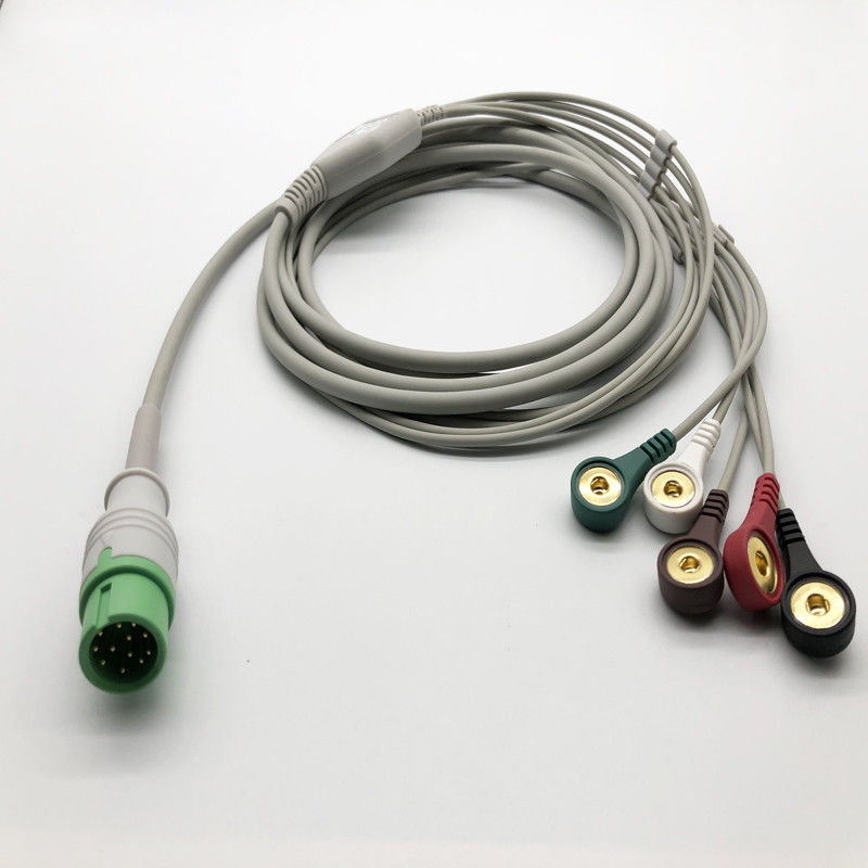Comen 3 Lead 12 Pin EKG STAR8000E STAR8000F STAR8000H için EKG kablosunu doğrudan bağlar