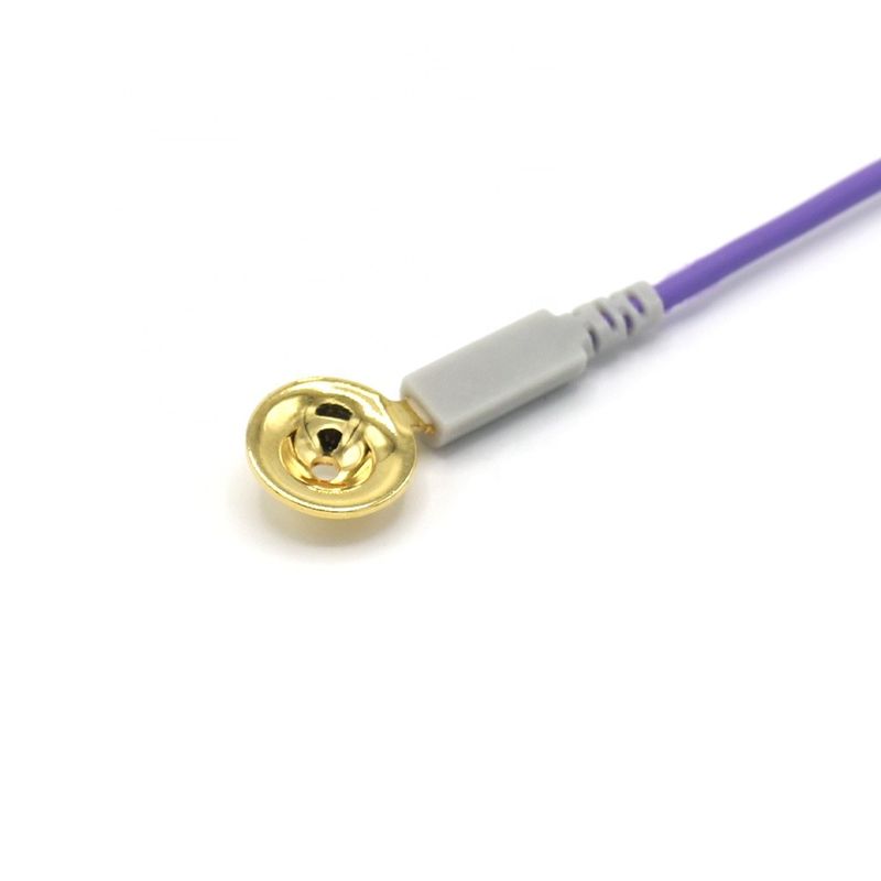 10 Kurşun Diğer Hasta İzleyici Aksesuarları EEG Kablosu Dia 1.5mm Altın Kaplı