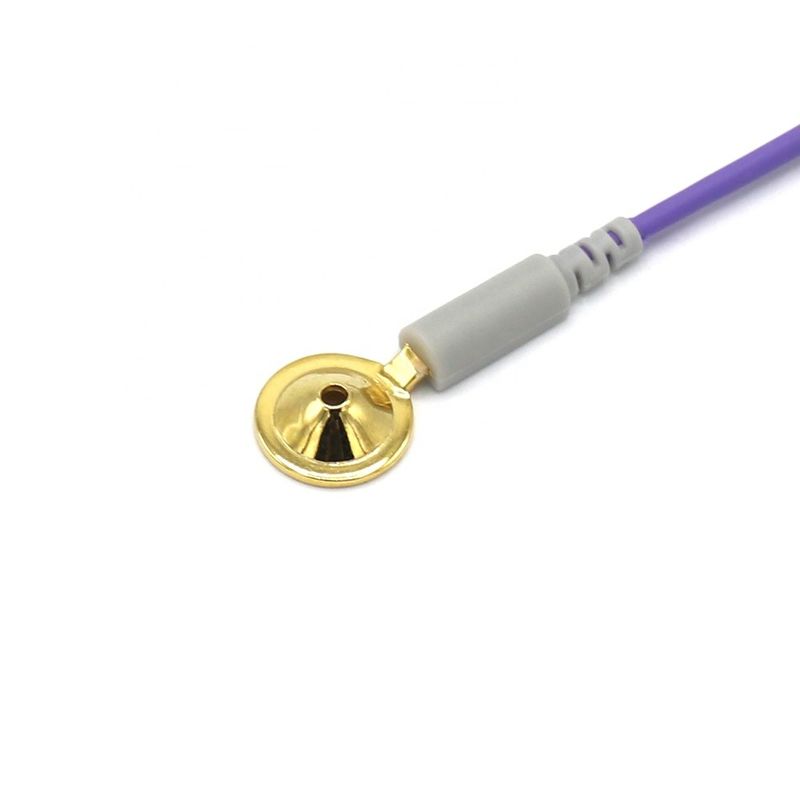 10 Kurşun Diğer Hasta İzleyici Aksesuarları EEG Kablosu Dia 1.5mm Altın Kaplı