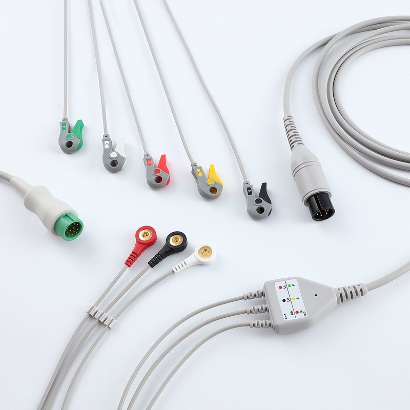 Uyumlu EKG Monitör Kablosu Ana Hasta Monitörleri için Sabit Uzunluk 3.4m