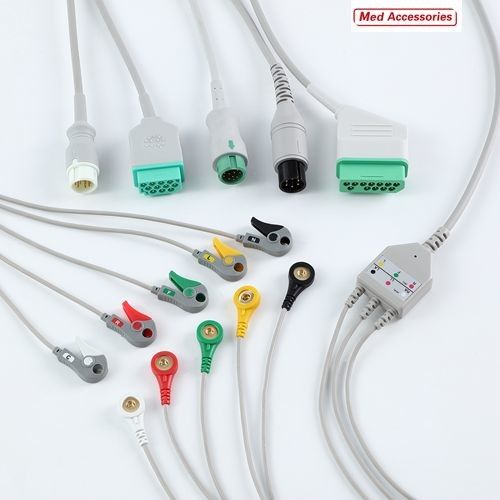 Med Aksesuarları Tıbbi BCI EKG Monitör Kablosu 6 Pin 5 Leads Çok Kullanımlı 0.9m Boyut