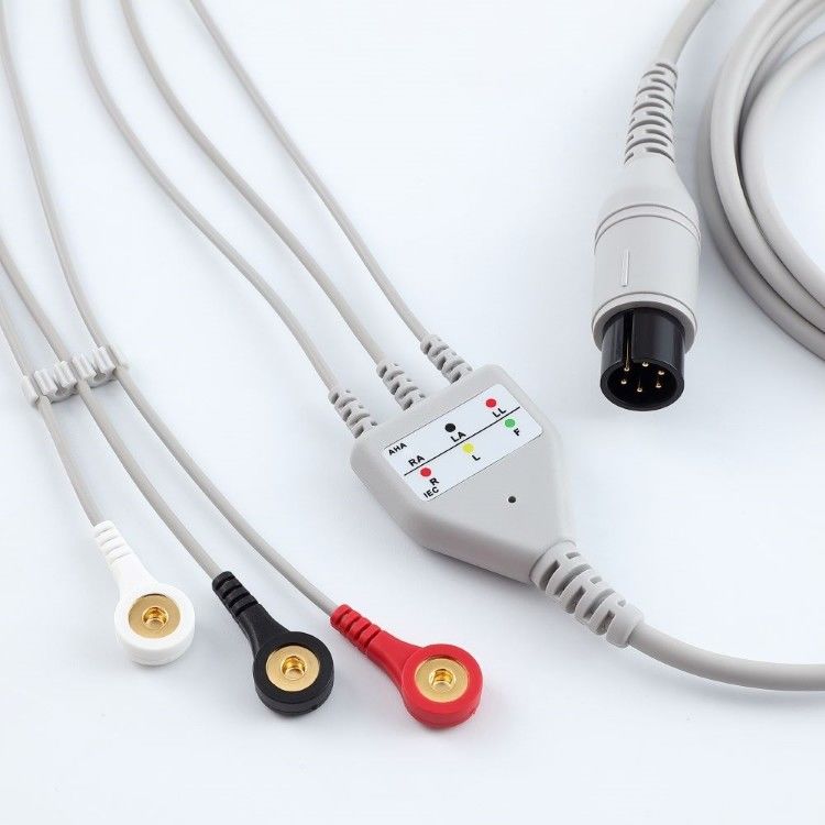Med Aksesuarları Tıbbi BCI EKG Monitör Kablosu 6 Pin 5 Leads Çok Kullanımlı 0.9m Boyut