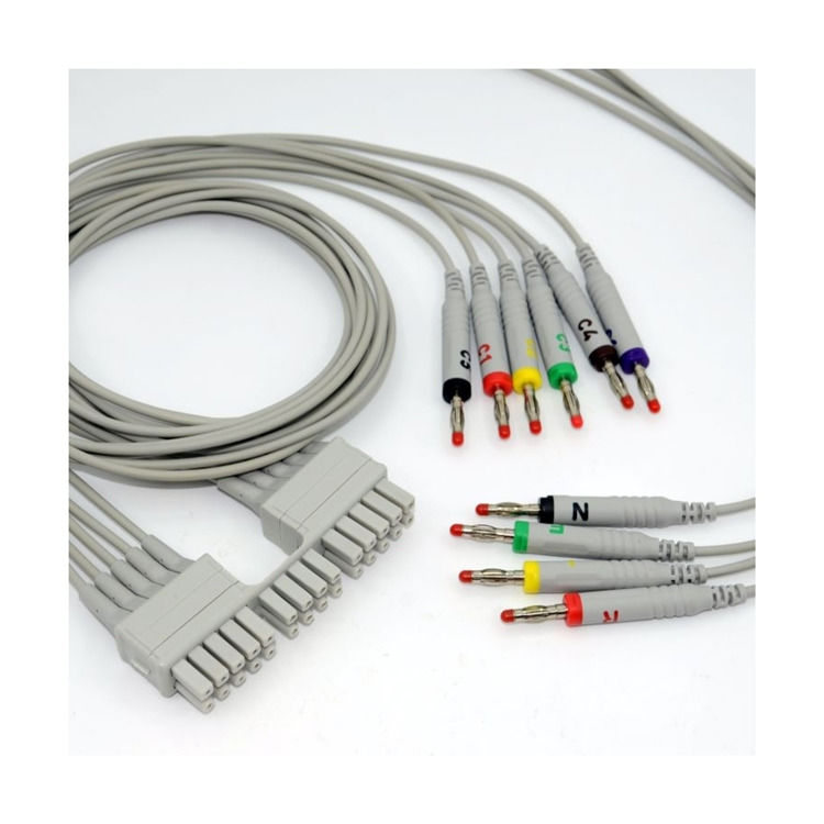 3.0 Mortala Banana Plug Round Wire EKG Kablosu Sağlık Hizmetleri için