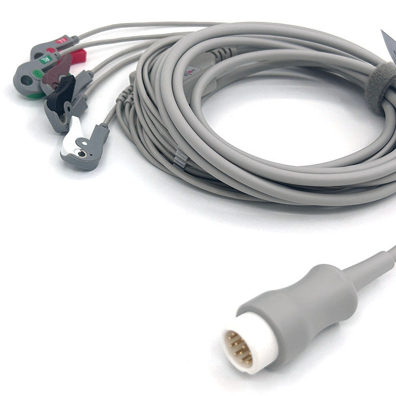 HP 12Pin 5lead WIRES EKG Monitor Kablo Gri Renk Lateks Serbest Çok fonksiyonlu