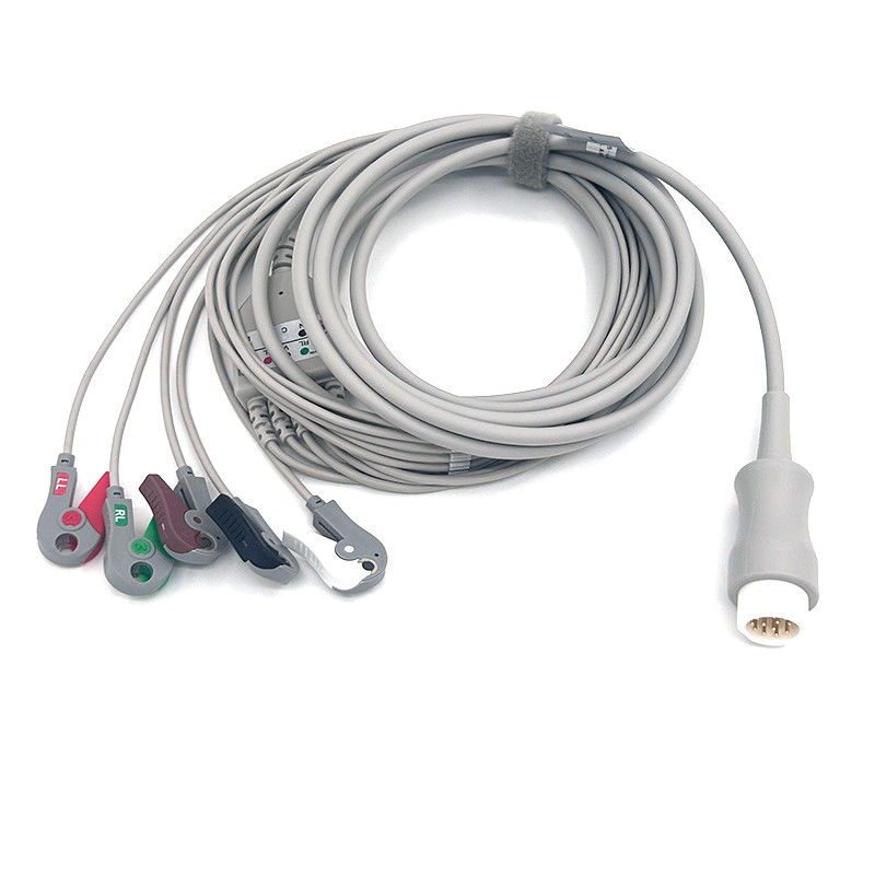 HP 12Pin 5lead WIRES EKG Monitor Kablo Gri Renk Lateks Serbest Çok fonksiyonlu