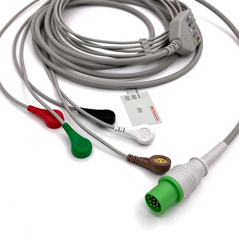 GE Helige 10 Pin EKG 5lead EKG Med Aksesuarları Tıbbi EKG Monitor Kablosu Çok Kullanımlı 0.9m Boyut