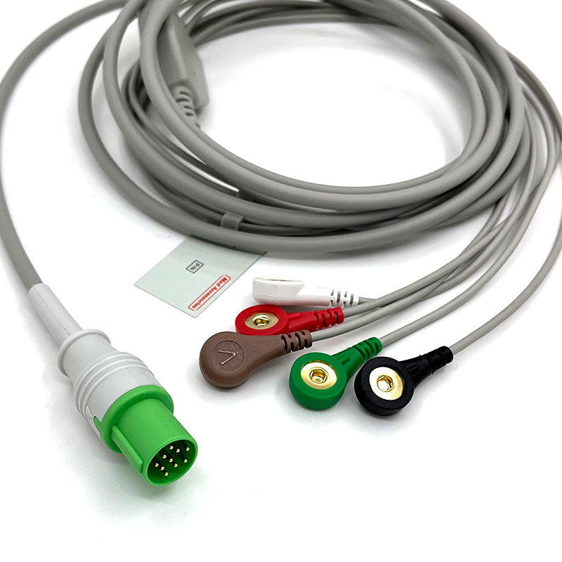GE Helige 10 Pin EKG 5lead EKG Med Aksesuarları Tıbbi EKG Monitor Kablosu Çok Kullanımlı 0.9m Boyut