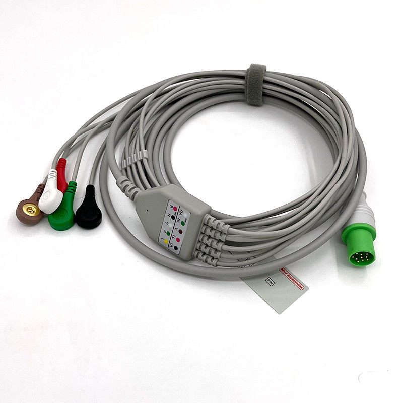 GE Helige 10 Pin EKG 5lead EKG Med Aksesuarları Tıbbi EKG Monitor Kablosu Çok Kullanımlı 0.9m Boyut