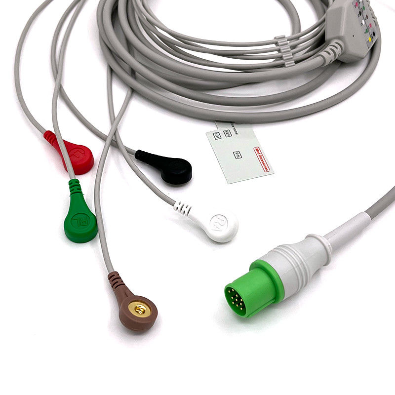 GE Helige 10 Pin EKG 5lead EKG Med Aksesuarları Tıbbi EKG Monitor Kablosu Çok Kullanımlı 0.9m Boyut