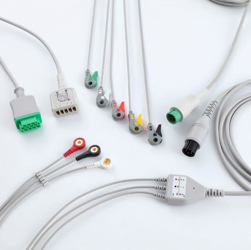 GE Helige 10 Pin EKG Monitor Kablosu Tıbbi Aksesuarlar için 0.9m Boyut