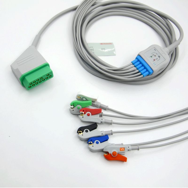 Uyumlu Nihon Kohden 12 Pin 6 Leads EKG Monitor Kablosu Tıbbi Aksesuarlar İçin