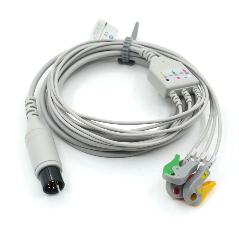 Uyumlu AAMI Uyumlu 3 Kurşun EKG Kablosu Tıbbi Aksesuarlar İçin IEC Grabber