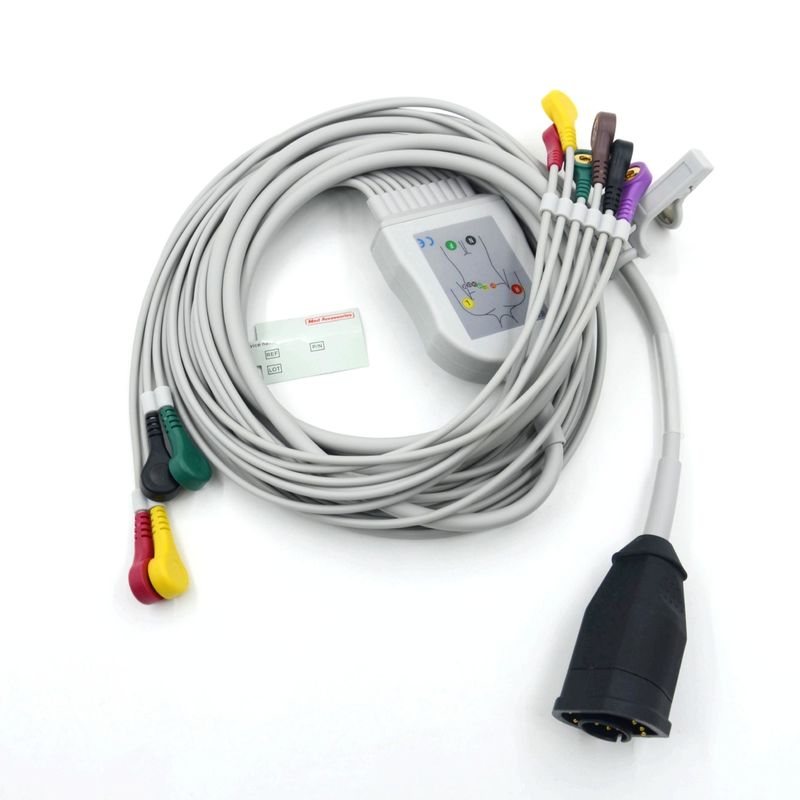 Uyumlu Zoll 10 Leads Snap Tipi IEC Standart EKG Kablo ve Kablolar