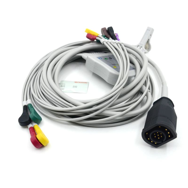 Uyumlu Zoll 10 Leads Snap Tipi IEC Standart EKG Kablo ve Kablolar