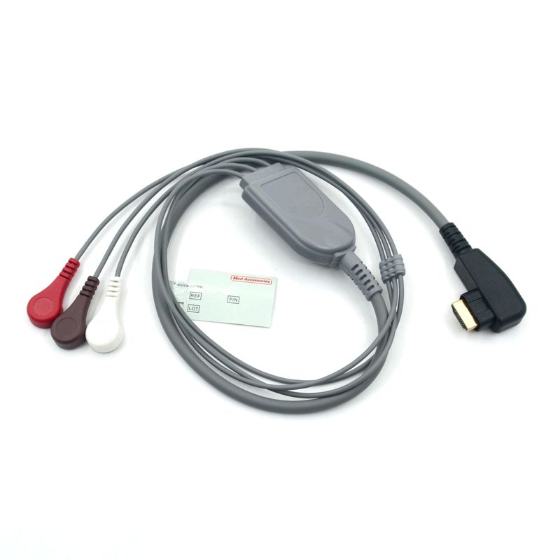 Tıbbi Profesyonel Üretim DMS EKG Kablo Holter Probe 3Leads Snap AHA/IEC için DMS300