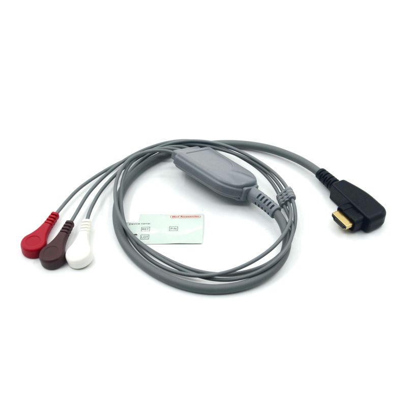 Tıbbi Profesyonel Üretim DMS EKG Kablo Holter Probe 3Leads Snap AHA/IEC için DMS300