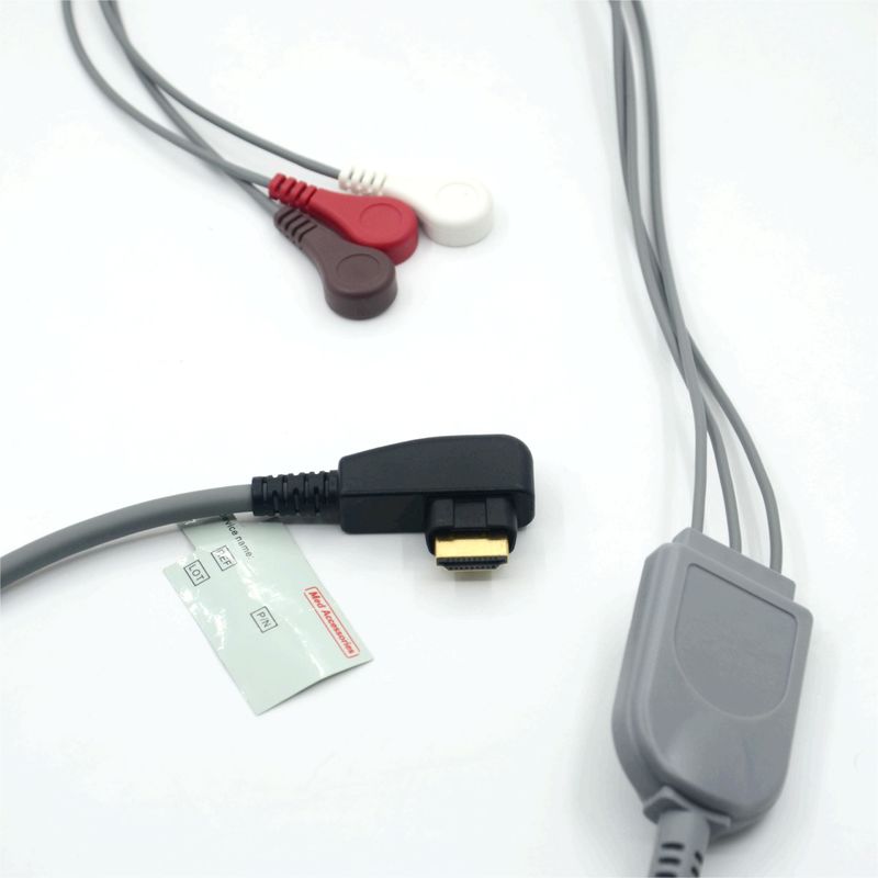 Tıbbi Profesyonel Üretim DMS EKG Kablo Holter Probe 3Leads Snap AHA/IEC için DMS300