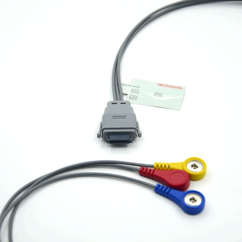 Yetişkin/Pediatrik Kullanım İçin Çıtçıtlı Uçlu Uyumlu Edan SE-2003 5 Uçlu Holter EKG Kablosu