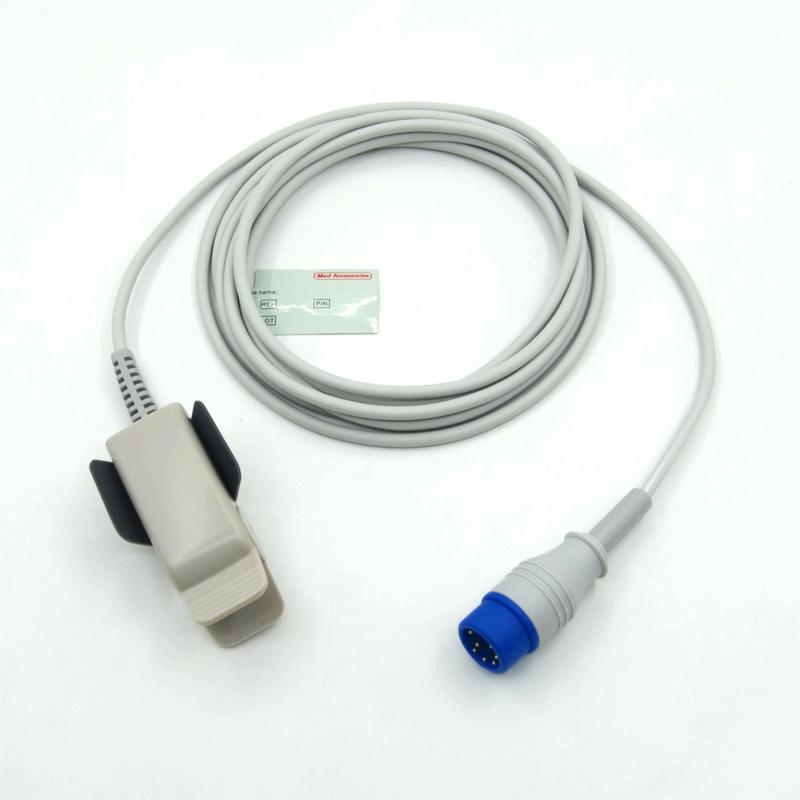 Uyumlu Zoll M2 Yeniden Kullanılabilir Yetişkin Klipsi Üretici Monitör Aksesuarları SpO2 Sensörü