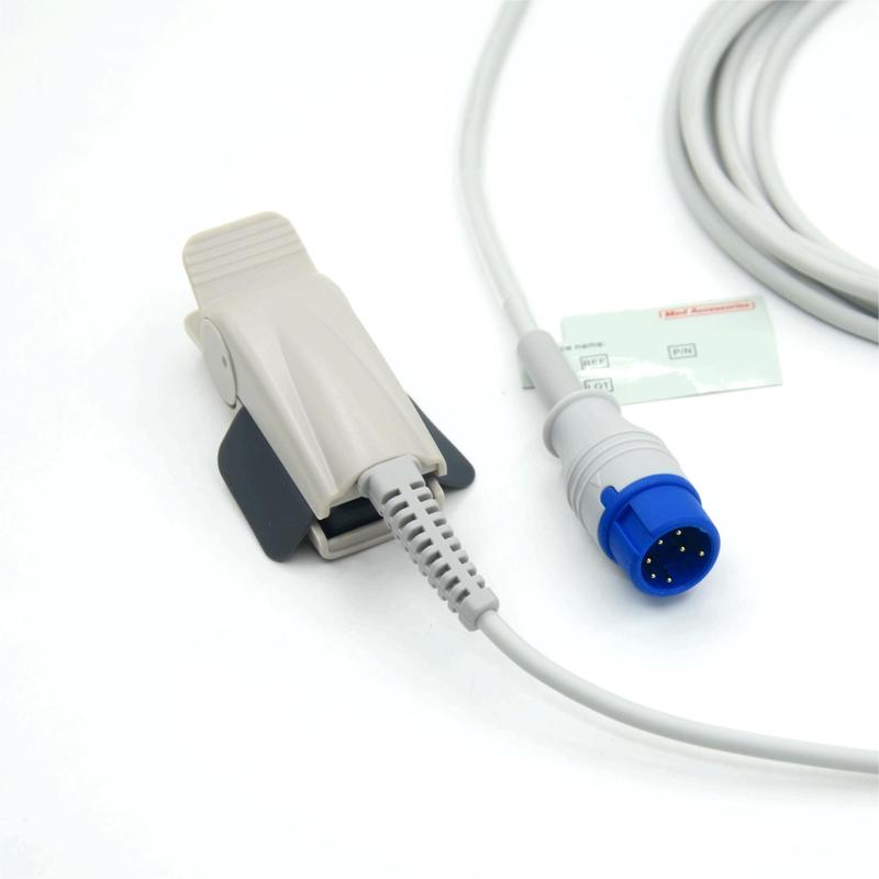 Uyumlu Zoll M2 Yeniden Kullanılabilir Yetişkin Klipsi Üretici Monitör Aksesuarları SpO2 Sensörü