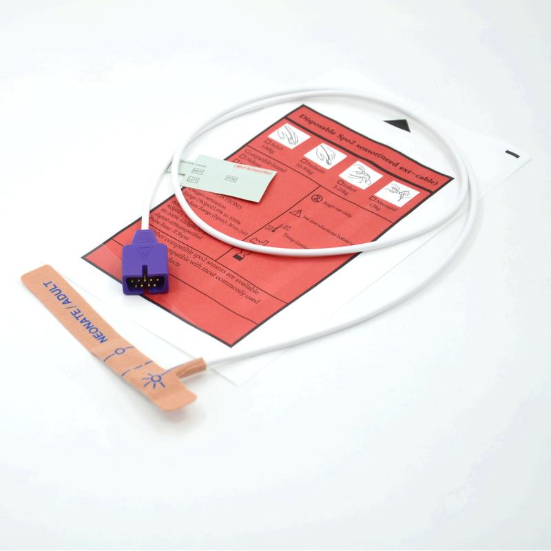 Tıbbi Aksesuarlar Tedarikçi Stretch Fabric Nellecor 9pin Uyumlu Tek kullanımlık SpO2 Sensörü Yenidoğan/Yetişkinler için