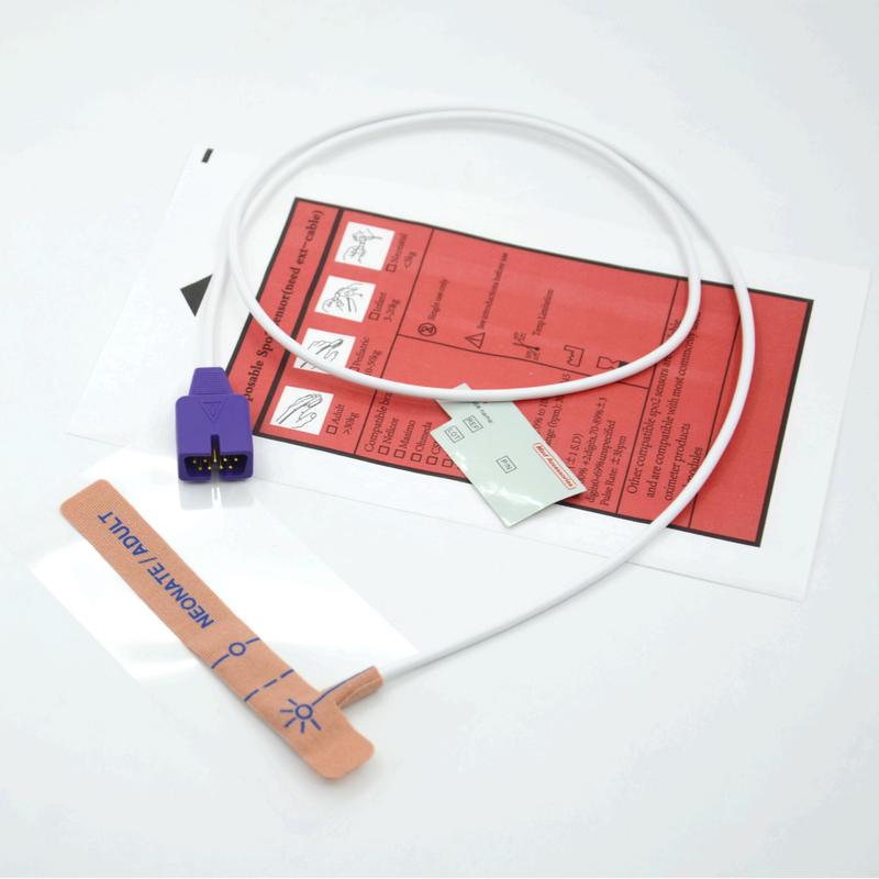 Tıbbi Aksesuarlar Tedarikçi Stretch Fabric Nellecor 9pin Uyumlu Tek kullanımlık SpO2 Sensörü Yenidoğan/Yetişkinler için